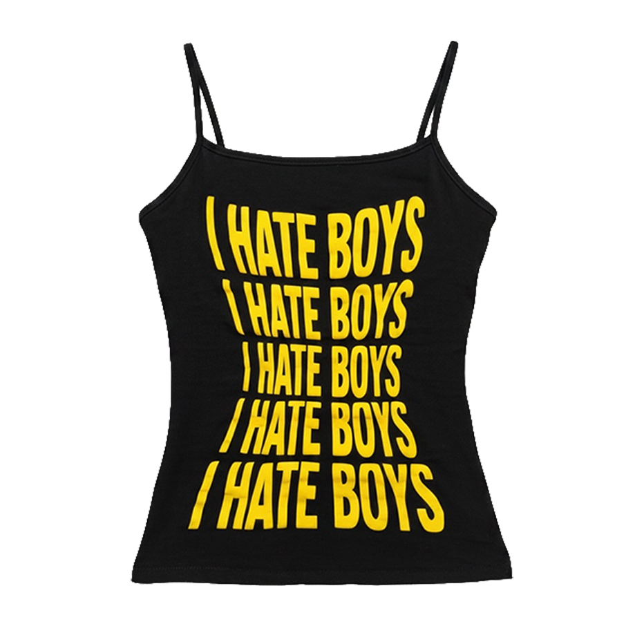 I Hate Boys Spaghetti Strap - Black/Yellow