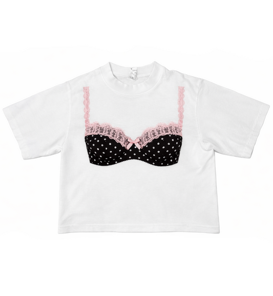 Pink Lace Bra Tee